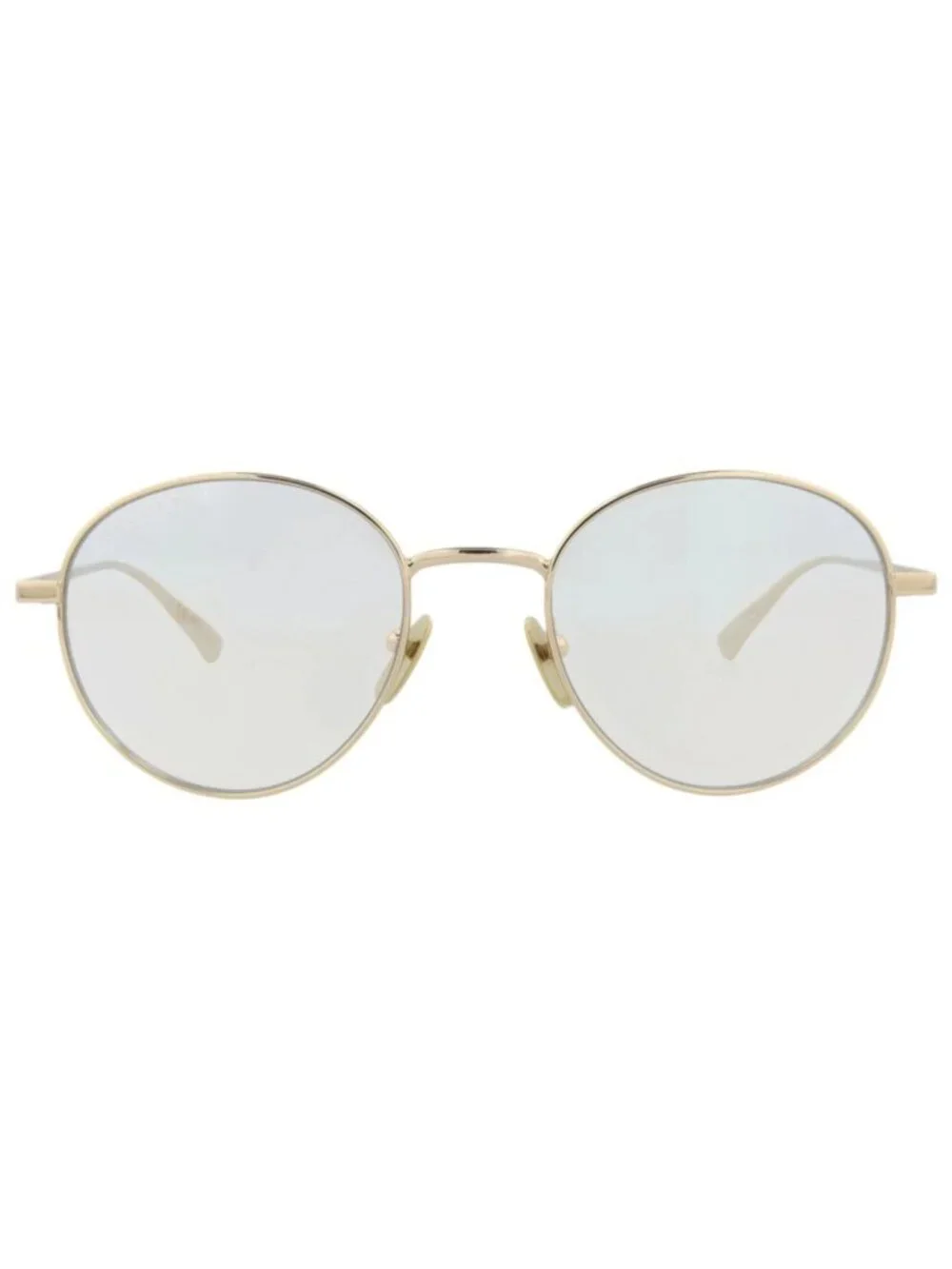 New Gucci Women's Sunglasses Round Oval Metal Frame Mens Gold Gold Transparent